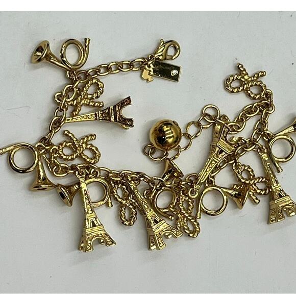 KATE SPADE Parisian Lights 12k Gold Plated Paris Eiffel Tower Charm Bracelet - Picture 7 of 8